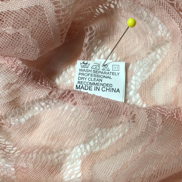 🏝️ Eishopeer Swim Coverup Light Pink Sheer Lace - Picture 5 of 8